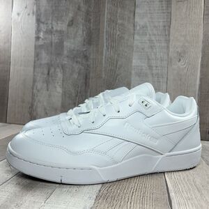 Reebok Men's Size 12 BB 4000 II Casual Leather Shoes Sneakers Triple White Low